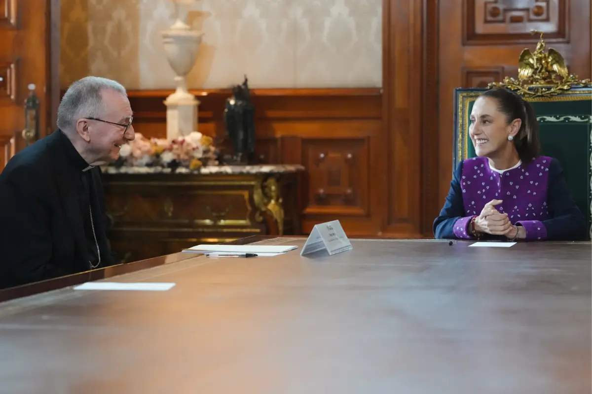 El secretario de Estado del Vaticano, Pietro Parolin, y la Presidenta Claudia Sheinbaum se reunieron este miércoles.
